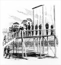 Hanging of the Lincoln assassination conspirators, Washington DC, USA, 7th July, 1865. Artist: Unknown