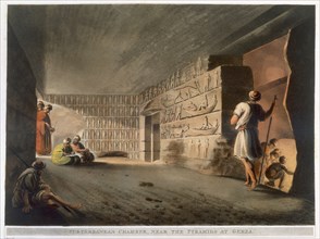 'Subterranean Chamber near the Pyramids at Giza', 1802. Artist: Thomas Milton
