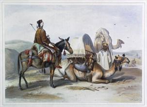 Kafila with a camel bearing a hodesh, 1848. Artist: Lehnert