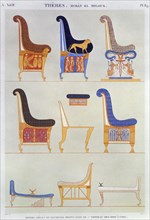 Ancient Egyptian furniture, 1822. Artist: Pomel