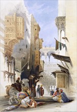 'Street Leading to El Azhar, Grand Cairo', Egypt, 1846. Artist: A Margaretta Burr