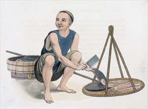 A fishmonger, 1800. Artist: J Dadley