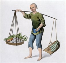 A boy with vegetables, 1800. Artist: J Dadley