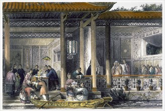 'Arrival of Marriage Presents at the Bridal Residence', 1843. Artist: Unknown