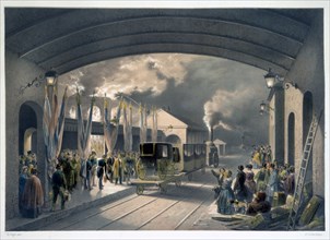 The King at New Cross Station, 1844. Artist: Unknown