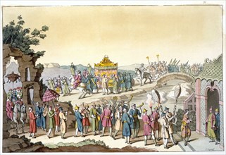 Procession to a Taoist traditional wedding, China, c1820-1839. Artist: Giovanni Bigatti