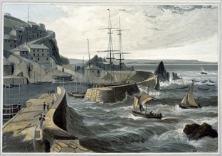 'Mevagissey, Cornwall', 1825. Artist: William Daniell