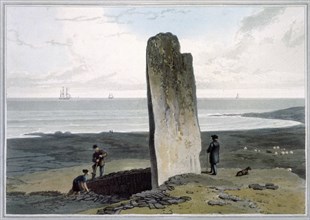 'Druidical Stone at Strather near Barvas, Isle of Lewis', Hebrides, Scotland, 1820.  Artist: William Daniell