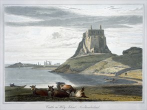 'Castle on Holy Island, Northumberland', 1822. Artist: William Daniell