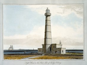 'Lighthouse on the Start, Isle of Sandy, Orkney', 1821. Artist: William Daniell