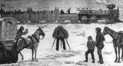 Photostop on the Canadian Ice Railway's maiden voyage, 1880.