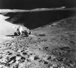James Irwin on an extra-vehicular activity at St George's Crater during the Apollo 15 mission, 1971. Artist: Unknown