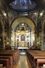 Interior of Lluc Monastery church, Mallorca, Spain.
