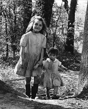Janie and Daphne, gipsy girls, Charlwood, Surrey, 1964.