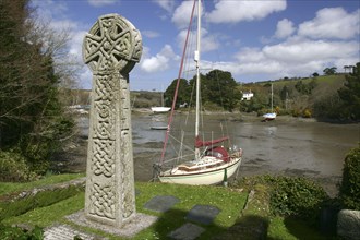 Celtic cross, St Just in Roseland, Cornwall.