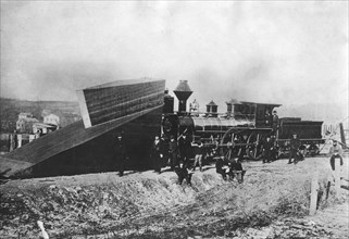 An American snow plough locomotive. Artist: Unknown