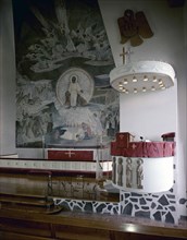 Altar fresco by Lennart Segerstråle, church of Rovaniemi, Finland. Artist: Göran Algård
