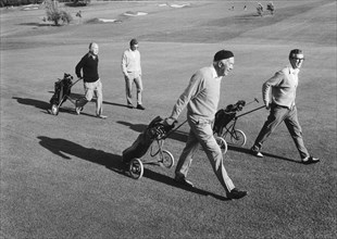 Members of the Swedish Royal Family on the golf course, Båstad, Sweden, 1973. Artist: Unknown