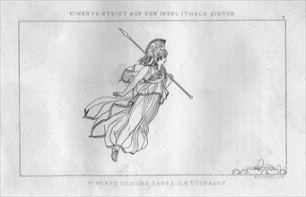 'Athena sets foot on the island of Ithaca, c1833. Artist: Unknown