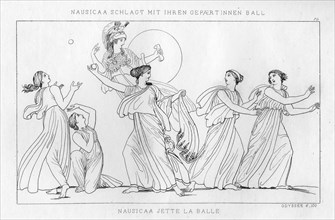 Nausicaa playing a ball game, c1833. Artist: Unknown