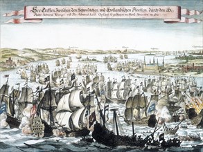 Naval battle in Oresund between the Netherlands and Sweden, 1658. Artist: Unknown