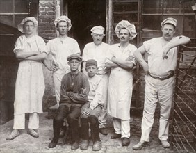 The workforce of Borg's bakery, Landskrona, Sweden, c1920. Artist: Unknown