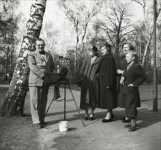 A photographer in a park, Landskrona, Sweden 1952. Artist: Unknown