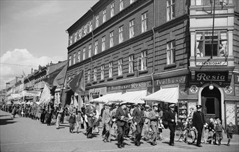 May Day demonstration, Landskrona, Sweden, 1935. Artist: Unknown