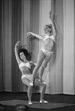 Female acrobats, Landskrona, Sweden, 1964. Artist: Unknown