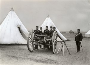 Artillerymen exercising in their training area, Landskrona, Sweden, 1890s. Artist: Unknown