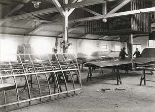 The wing workshop, Enoch Thulin's aircraft factory, Landskrona, Sweden, 1917. Artist: Unknown