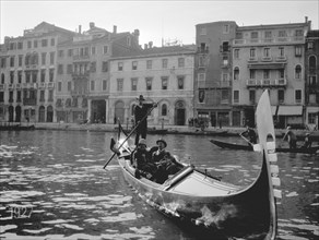 Gondola on the Grand Canal, Venice, 1920s. Artist: Unknown