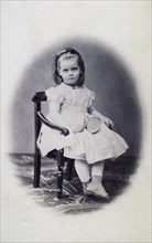 Studio portrait of a 4 year old girl, 1869. Artist: Unknown
