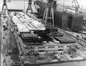 Kockums shipyard, Malmö, Sweden, 1959. Artist: Unknown