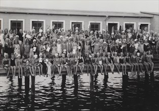 Girls at a swimming school, Sweden, 1939. Artist: Otto Ohm