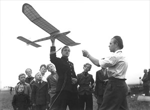 Flying model aircraft, Sweden, c1930-1959(?). Artist: Unknown