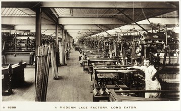 'A modern lace factory, Long Eaton', Derbyshire, c1910-1912. Artist: Unknown