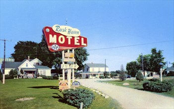 Rusk Haven Motel, Bloomington, Illinois, USA, 1957. Artist: Unknown