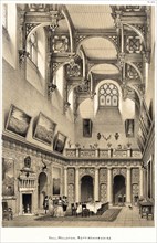Interior of the Great Hall, Wollaton Hall, Nottingham, Nottinghamshire, 1841. Artist: Joseph Nash