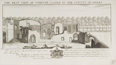 'The West View of Codenor Castle', Derbyshire, 1727. Artist: Nathaniel Buck