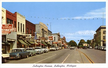 Ludington Avenue, Ludington, Michigan, USA, 1959. Artist: Unknown