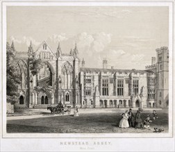 West aspect of Newstead Abbey, Nottinghamshire, c1860. Artist: Waterlow & Sons