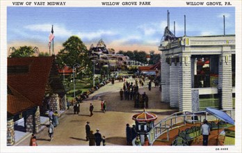 View of Vast Midway, Willow Grove Park, Willow Grove, Pennsylvania, USA, 1940. Artist: Unknown