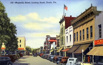 Magnolia Street looking south, Ocala, Florida, USA, 1940. Artist: Unknown