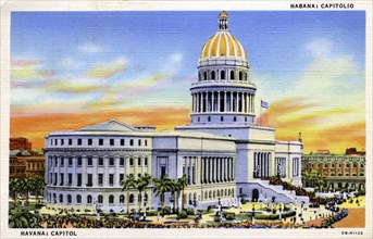 View of the Capitol Building, Havana, Cuba, 1940. Artist: Unknown