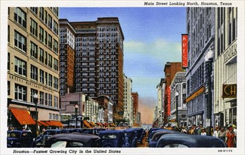 Main Street Looking north, Houston, Texas, USA, 1940. Artist: Unknown