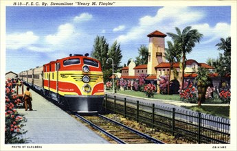 FEC Railway streamliner train Henry M Flagler, Florida, 1940. Artist: Karlberg