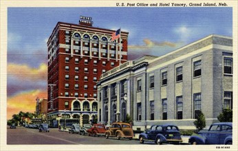 US Post Office and Hotel Yancy, Grand Island, Nebraska, USA, 1940. Artist: Unknown