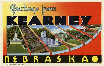 'Greetings from Kearney, Nebraska', postcard, 1940. Artist: Unknown
