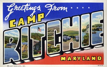 'Greetings from Camp Ritchie, Maryland', postcard, 1940. Artist: Unknown